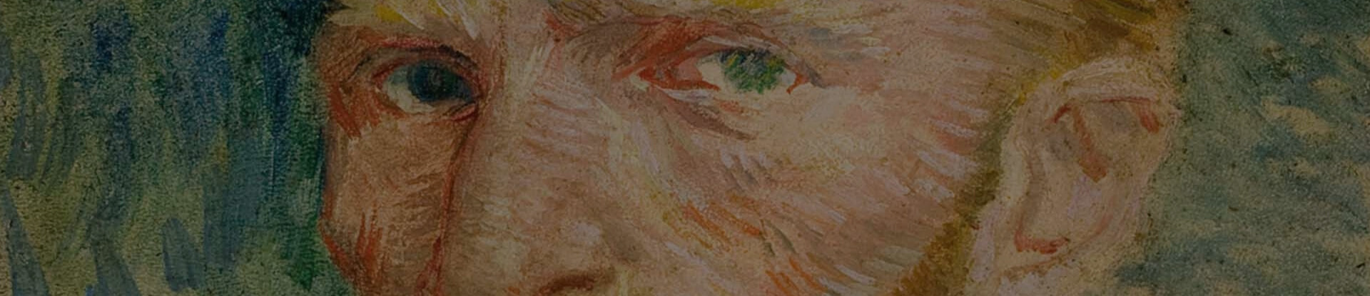 Dettaglio dell'autoritratto di Van Gogh esposto alla mostra di Roma 2022
