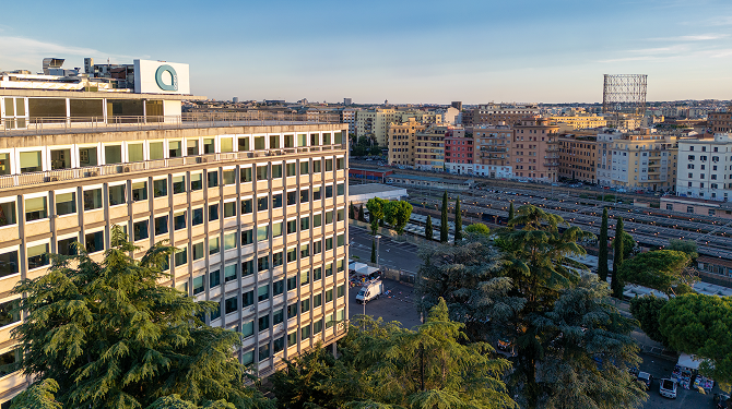 La sede di Acea in Piazzale Ostiense vista dall'alto