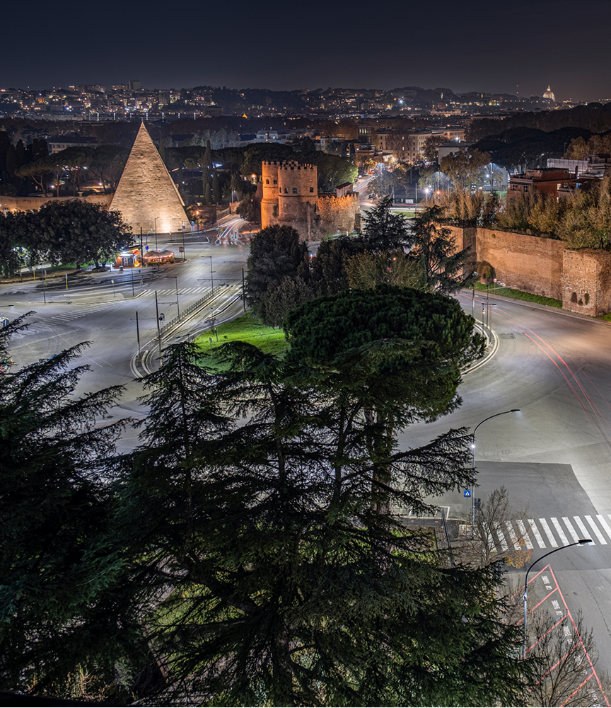Panoramic of view of Piazziale Ostiense