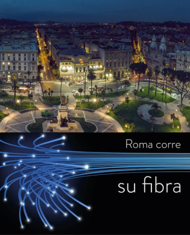 Poster of the campaign Rome runs on fiber