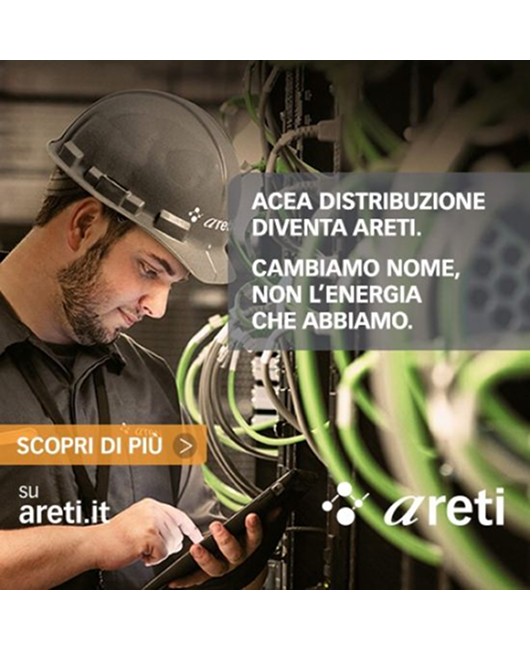 Poster of the campaign Acea Distribuzione becomes Areti