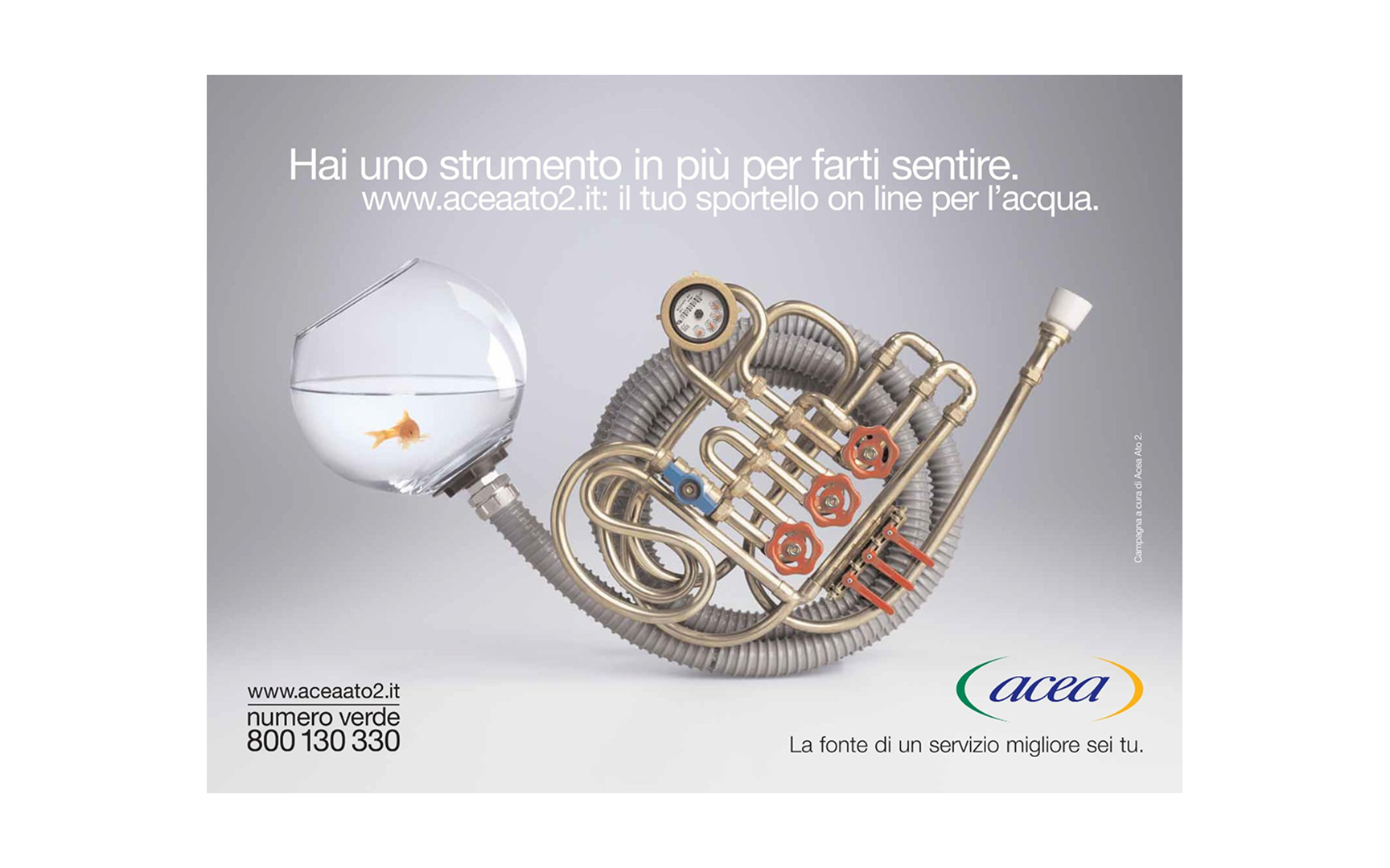 Poster of the campaign Acea's "instruments" for its water supply