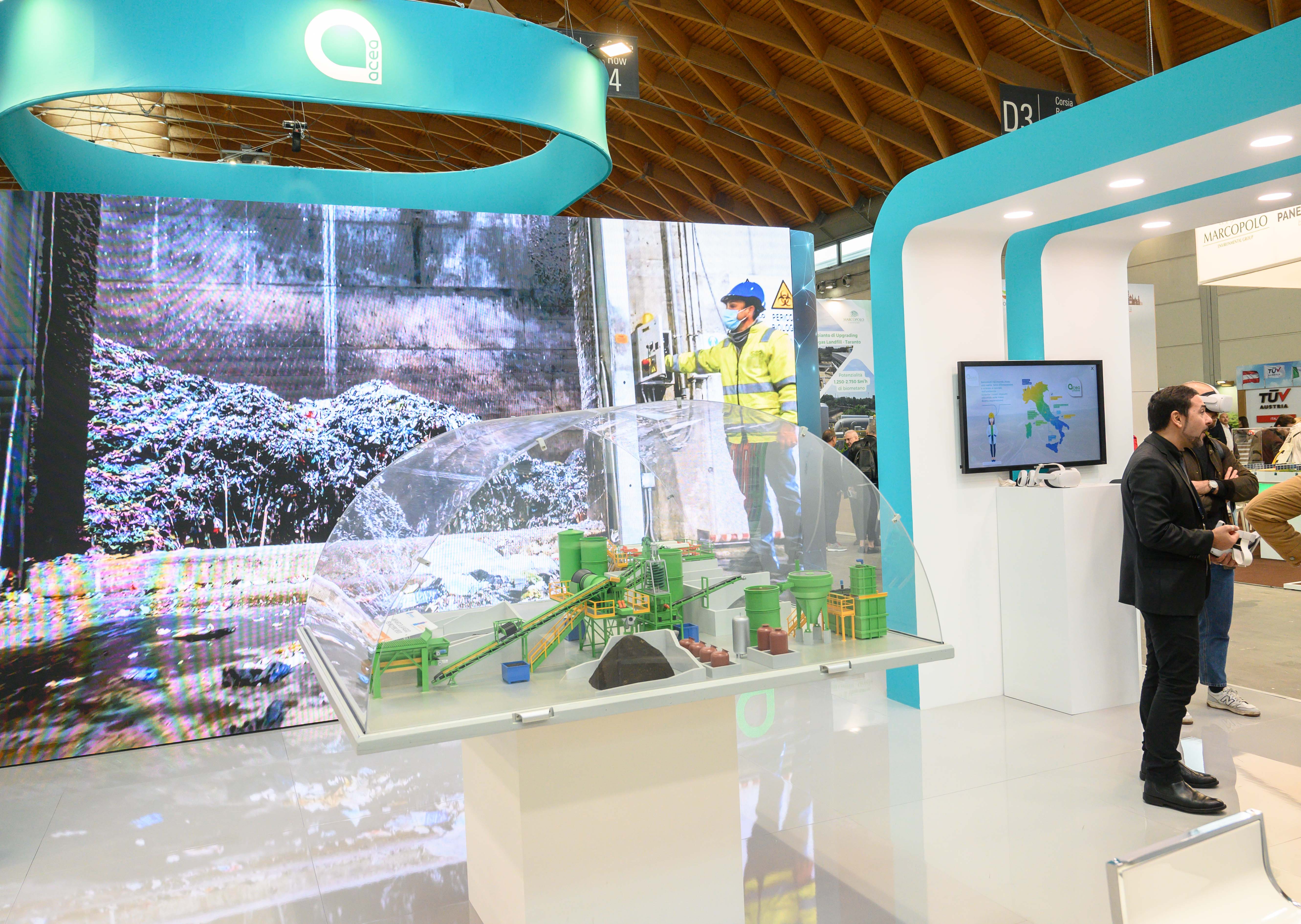 Acea stand with a 3d model of an infrastructure