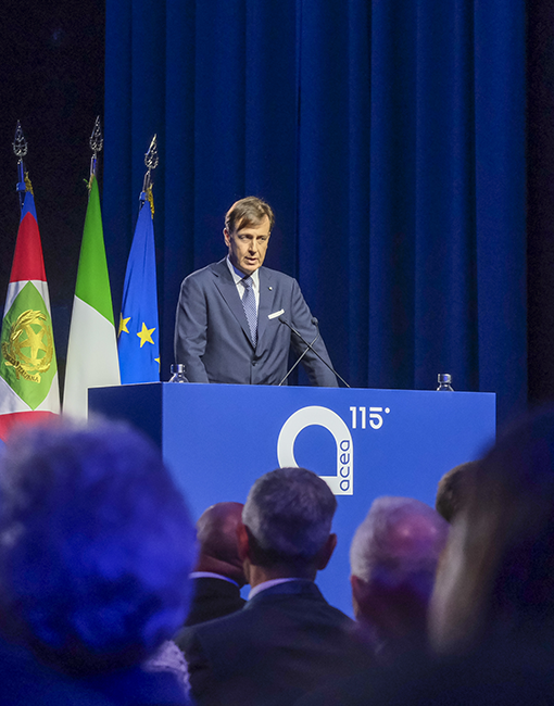 Fabrizio Palermo, CEO of Acea, during the event celebrating Acea's 115th anniversary