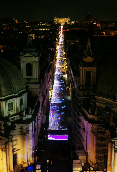 Acea Christmas lights on via del Corso, Rome