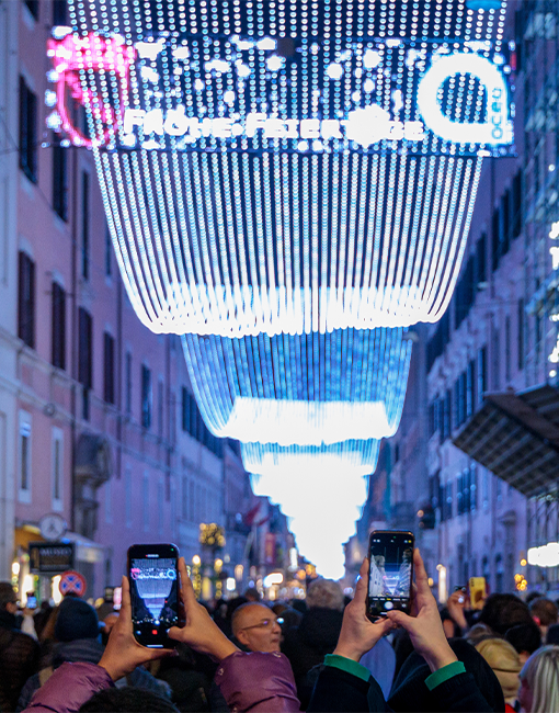 Tappeto luminoso, parte delle luminarie di Natale 2025 di Acea
