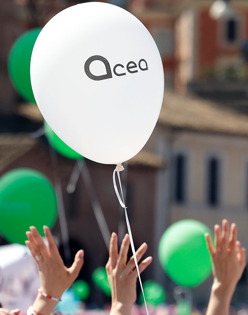 White balloon with Acea logo