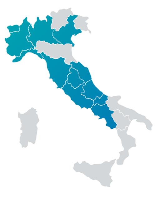 Mappa delle regioni in cui opera Acea